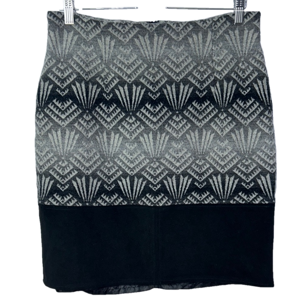 Pendleton Black and Gray Geometric Mini Skirt